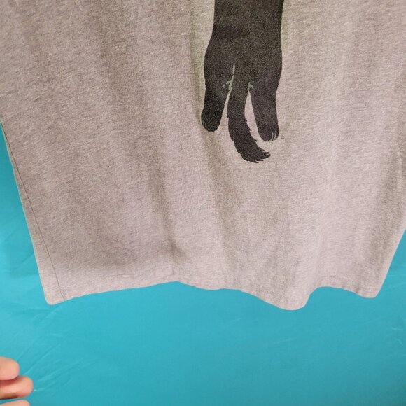 Paw Addict Grey Cat Scratch Graphic T-Shirt S - Picture 6 of 9